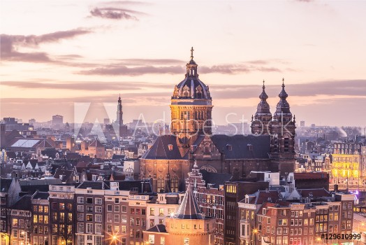 Picture of Amsterdam center skyline